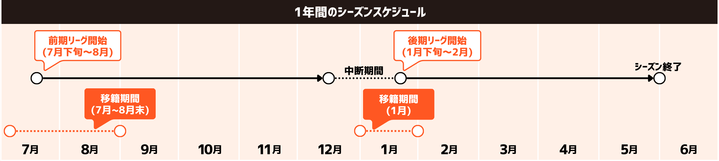 1年間のシーズンスケジュール